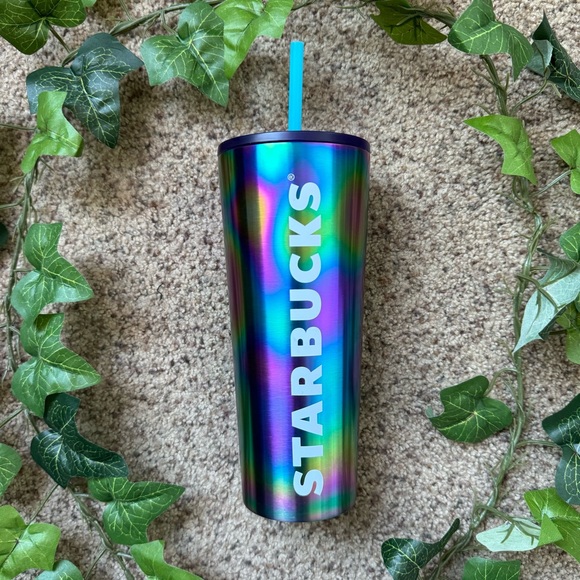 Starbucks Other - Starbucks Summer 2023 Rainbow Oil Slick Metallic SS Venti Cold Cup Tumbler NWT